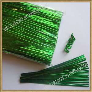  1000pcs 4 Metallic Green Twist Ties 