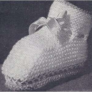 Vintage Knitting PATTERN to make   Baby Booties Infant Shoes Boots 