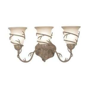   Twigs Rustic / Country 3 Light Bathroom Fixture from the Twigs Colle