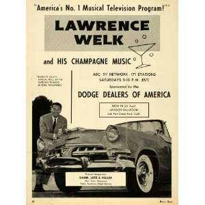  1956 Ad Lawrence Welk TV Show Champagne Music Dodge Car 