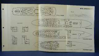 1980 Deck Plan Epirotiki Cruise Lines   MTS ARGONAUT  