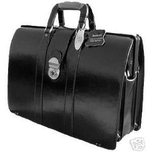  Black Mancini Leather Briefcase Lawyer/doctor Laptop 