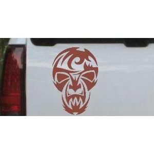 Brown 12in X 8.1in    Tribal Skull Mask Skulls Car Window Wall Laptop 
