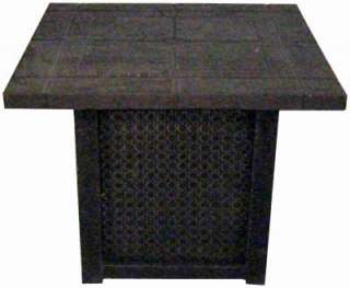Umbrella Side Table FRP (Resin Faux Stone) Top, & Base With Umbrella 
