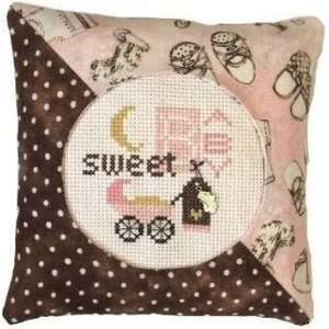   Sweet Baby Girl Pillow Kit   Cross Stitch Kit Arts, Crafts & Sewing