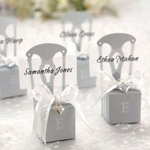   Box Place Card Holders with Monogram Stickers