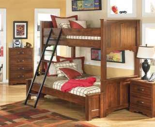 YOUTH BEDROOM ASHLEY CAMP HUNTINGTON TWIN BUNK BED SET  