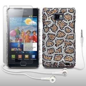 SAMSUNG i9100 GALAXY S II LEOPARD SPOTTED DIAMANTE DISCO BLING BACK 