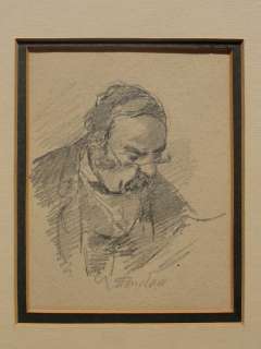 Walter Shirlaw c.1880 male portrait drawing American artist  