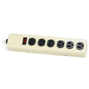  6 Outlet Power Strip   200 Joules   Metal w/ 1.5ft Cord 