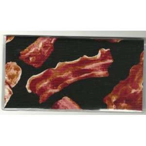  Checkbook Cover Sizzling Bacon Food 