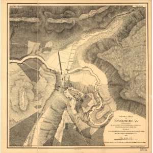  Civil War Map Battle field of Waynesboro, Va. 2d March 