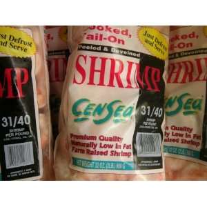 Cen Sea Shrimp Medium Cooked Tail On 31 40 Count 2 lb. Bag  
