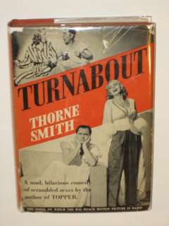 Thorne Smith TURNABOUT Sun Dial w/ Movie Cover HC/DJ  