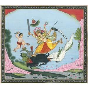  Goddess Durga and Bhairava Slay the Demon Mahishasur 