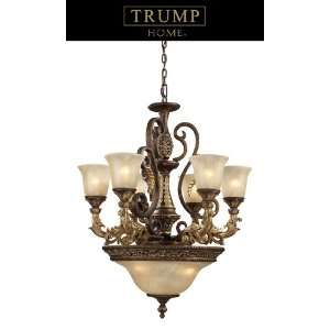  9 LIGHT CHANDELIER IN BURNT BRONZE W28 H36