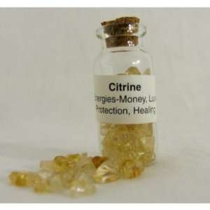  Citrine Quartz Stone Bead Chips in Glass Bottle Case Pack 