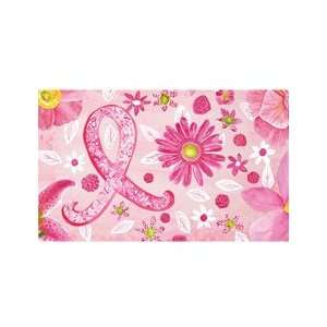  Pink Ribbon Floral Doormat Patio, Lawn & Garden