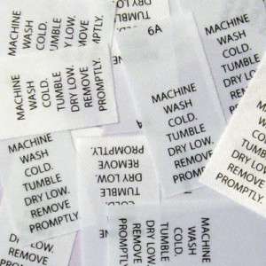 Machine Wash Cold Tumble Dry Low Care Tag #6A (pkg 100)  