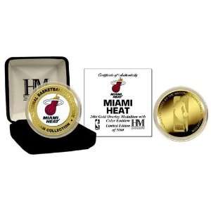  Highland Mint Miami Heat 24Kt Gold And Color Team Mint 