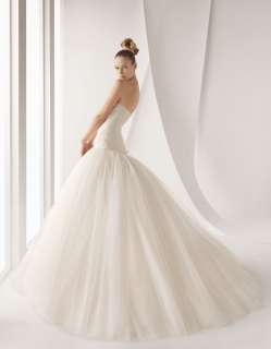   Ivory Tulle Organza Mermaid Wedding dress Bridal Gown Size Free Jacket