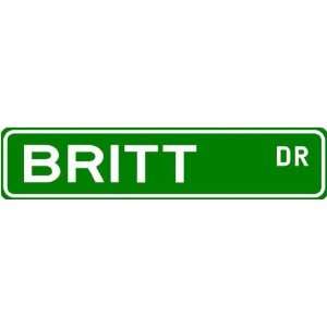 BRITT Street Name Sign ~ Family Lastname Sign ~ Gameroom, Basement 