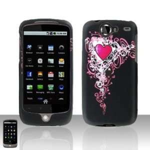  Black with Pink Vine Heart Gothic HTC Google Nexus One 1 