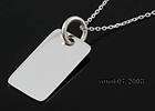 Childrens 925 Sterling Silver Dog Tag Pendant Necklace