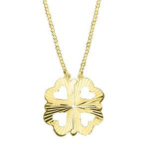   Gold Diamond Cut Heart Necklace   16 Katarina Jewelry Jewelry