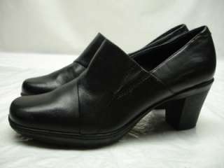 Womens Clarks Bendables Trustworthy Black Leather Pumps shoes boots 