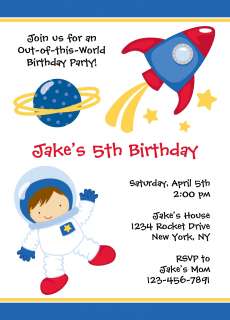 Space Astronaut Birthday Invitations  