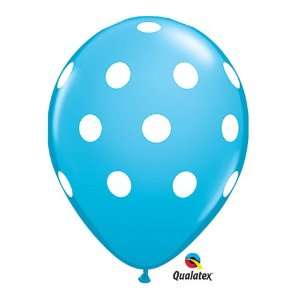  11 Robins Egg Blue White Dot Latex Balloons (5) Toys 