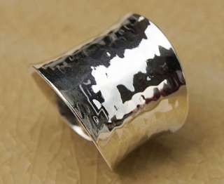 HAMMERED RING .925STERLING SILVER Size US8/P,Adj  