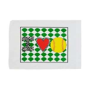  Standard Pillowcase   I Heart Softball (Girls)