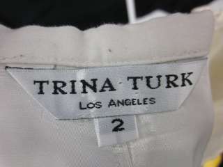 TRINA TURK Cream Floral Knee Length Skirt Sz 2  