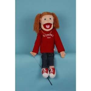    Brunette yarn haired girl with pigtails red top/jeans Toys & Games