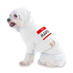 HELLO my name is MARIO Hooded (Hoody) T Shirt with pocket for your Dog 