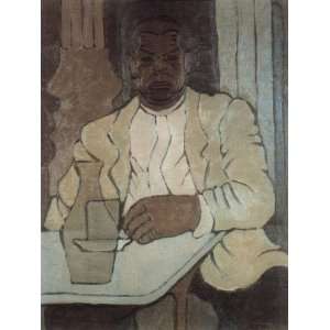   Oil Reproduction   Rafael Barradas   24 x 32 inches   Man in cafe 1