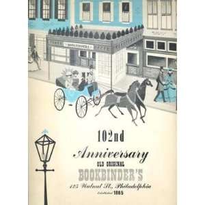  Old Original Bookbinders 102nd Anniversary Menu 1967 