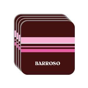 Personal Name Gift   BARROSO Set of 4 Mini Mousepad Coasters (pink 