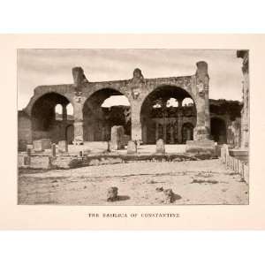  1905 Halftone Print Basilica Constantine Rome Italy 