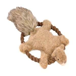   GoDog Plush Dog Toy Mini Rope Flyer Frisbee Squirrel 
