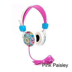  Konoaudio Retro Multi Color Paisley Headphones on Pink 