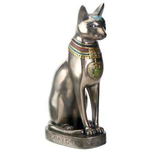  Bastet with Colored Jewelry   Cold Cast Resin   12.25 