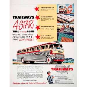 1950 Ad National Trailways Bus System 185 North Wabash Avenue Chicago 