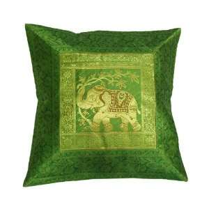   Design Elephant Silk Cushion Covers with Banarsi Brocade Work Home