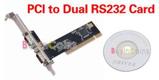 Dual 2 DB9 9 Pin RS 232 RS232 Serial Port to PCI I/O Controller Card 