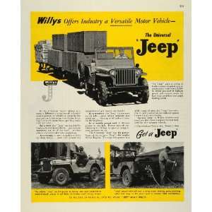  1945 Ad Willys Overland Motors Inc Toledo Universal Jeep Trucks 