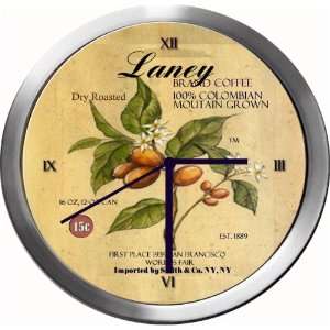  LANEY 14 Inch Coffee Metal Clock Quartz Movement Kitchen 