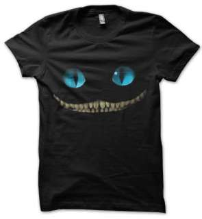 ALICE IN WONDERLAND Cheshire Cat Smile T Shirt Black  